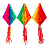 Kit 3 Enfeite Decorativo Papel Balão Color Festa Junina 30cm