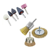Kit 3 Escovas De Aço + 5 Pontas Montadas Para Parafusadeira