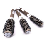 Kit 3 Escovas Profissional Metal Vazada Térmica Para Cabelo