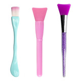 Kit 3 Espátulas Silicone Aplicação Máscara Argila Skincare