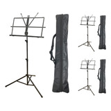 Kit 3 Estante De Partitura Pedestal Suporte C/ Bag Bolsa