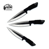 Kit 3 Facas Arremesso Kunai Ninja Punhal Black + Bainha