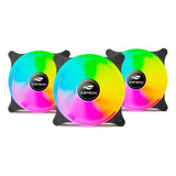 Kit 3 Fan Cooler Rgb Efeito