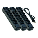Kit 3 Filtros De Linha 5 Tomadas Bivolt Com Fusível - Fiolux Cor Preto 110v/220v