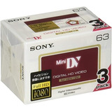 Kit 3 Fita Mini Dv Sony 3dvm63hd Full Hd 1080
