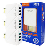 Kit 3 Fontes Carregador Rápido 3 Entradas Usb 5.1a 