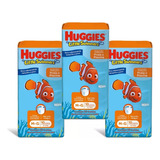 Kit 3 Fraldas Huggies Little Swimmers Praia& Piscina M/g/xxg