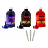 Kit 3 Frascos De Tinta De Pincel Para Quadro Branco 500 Ml 