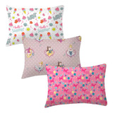 Kit 3 Fronha Infantil Capa Travesseiro Malha 100% Algodão