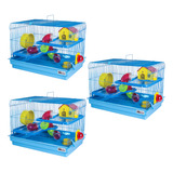 Kit 3 Gaiola Para Hamster Roedor Rato Space