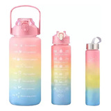 Kit 3 Garrafa Motivacional D Agua Academia 2l Squeeze Galao 