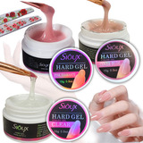 Kit 3 Gel Sioux Hard Uv Led Alongamento Unhas Acrigel Fibra