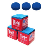 Kit 3 Giz Original + 3 Ponteira Solas De Couro Master Sinuca