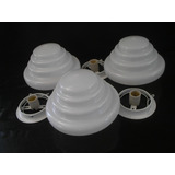 Kit 3 Globos Escadinhas Vidro Opalinado Leitoso Plafoniers
