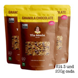 Kit 3 Granola Gotas De Chocolate Coco Cereais 600g Tia Sônia