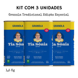 Kit 3 Granola Tradicional Lata Edição Especial Tia Sônia 1,5