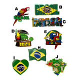 Kit 3 Imãs De Geladeira Brasil Emborrachados Souvenir