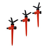 Kit 3 Irrigador Giratório Aspersor 3 Hastes Forceline
