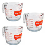 Kit 3 Jarra Marinex Medidora 500ml Vidro Temperado Dosador