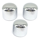 Kit 3 Knob Metal Cromado Kss Guitarra Marcador Bolinha