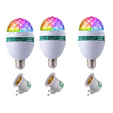 Kit 3 Lampada De Led Giratoria Led Dj Strobo Festas Eventos