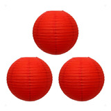 Kit 3 Lanterna Japonesa Luminária Oriental Vermelha 50 Cm