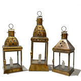 Kit 3 Lanternas Marroquina Porta Velas Luminárias Decorativa