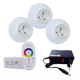 Kit 3 Led Para Piscina Smd Rgb 95mm + Módulo E Fonte
