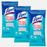 Kit 3 Lenços Lysol Azul Limpeza Suave Para As Mãos