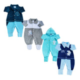 Kit 3 Macacão Bebê Prematuro Ao G Bordado Enxoval Inverno 