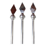 Kit 3 Mastros 2 Mt 3 Ponteiras Aluminio Polido P/ Bandeira