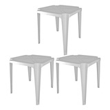 Kit 3 Mesas Plástica Quadrada Plástica Jardim Alugar Barata