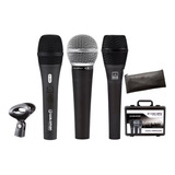 Kit 3 Microfone Dinâmico Voz C/