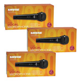 Kit 3 Microfone Shure Sv200 Original Nota Fiscal Com Cabo