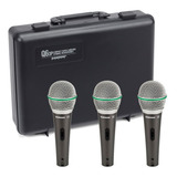 Kit 3 Microfones Samson Q6 Dinâmico Q6-3p Chave On/off