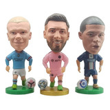 Kit 3 Mini Craques Messi, Haaland, Mbappé Miniatura Soccerwe