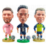 Kit 3 Mini Craques Messi,neymar E Cristiano Ronaldo - Clubes