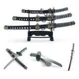 Kit 3 Mini Espadas Katana De Samurai Decorativa Com Suporte