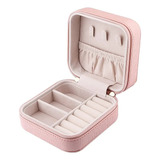 Kit 3 Mini Porta Joias Portátil Estojo Couro C/ Fecho Zíper