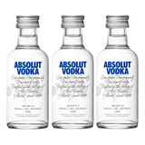 Kit 3 Miniatura Vodka Absolut Vidro