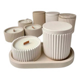 Kit 3 Molde Silicone Bandeja Oval Pote Riscado 060 Cimento