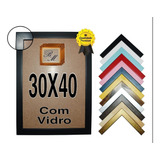 Kit 3 Molduras Quadro 30x40 Madeira Laqueada + Vidro