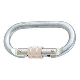 Kit 3 Mosquetão Oval Aço 25kn Trava Roscada Rosca