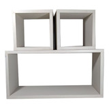 Kit 3 Nichos 50x25 / 20x20 / 20x20 Mdf 15mm - Branco