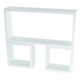 Kit 3 Nichos 50x25 20x20 20x20 Para Sala E Quarto Mdf Branco