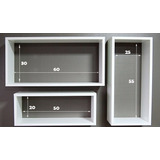 Kit 3 Nichos Decorativos Retangulares Branco Tx 15cm Profund