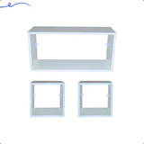 Kit 3 Nichos Mdf Branco Tx Sala Banheiro Quarto 60/25/25x15