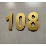Kit 3 Números De Aço Inox Pintado Dourado 20cm