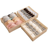 Kit 3 Organizadores Gaveta 2 Calcinha Cueca Meias + 1 Sutiã