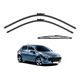 Kit 3 Palhetas Limpador Parabrisa Diant+tras 307 2007 2008